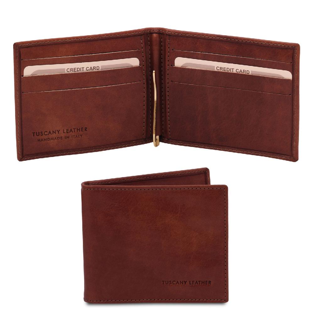 Tuscany Leather Esclusivo Portacarte in Pelle con Fermasoldi Super Saving Price
