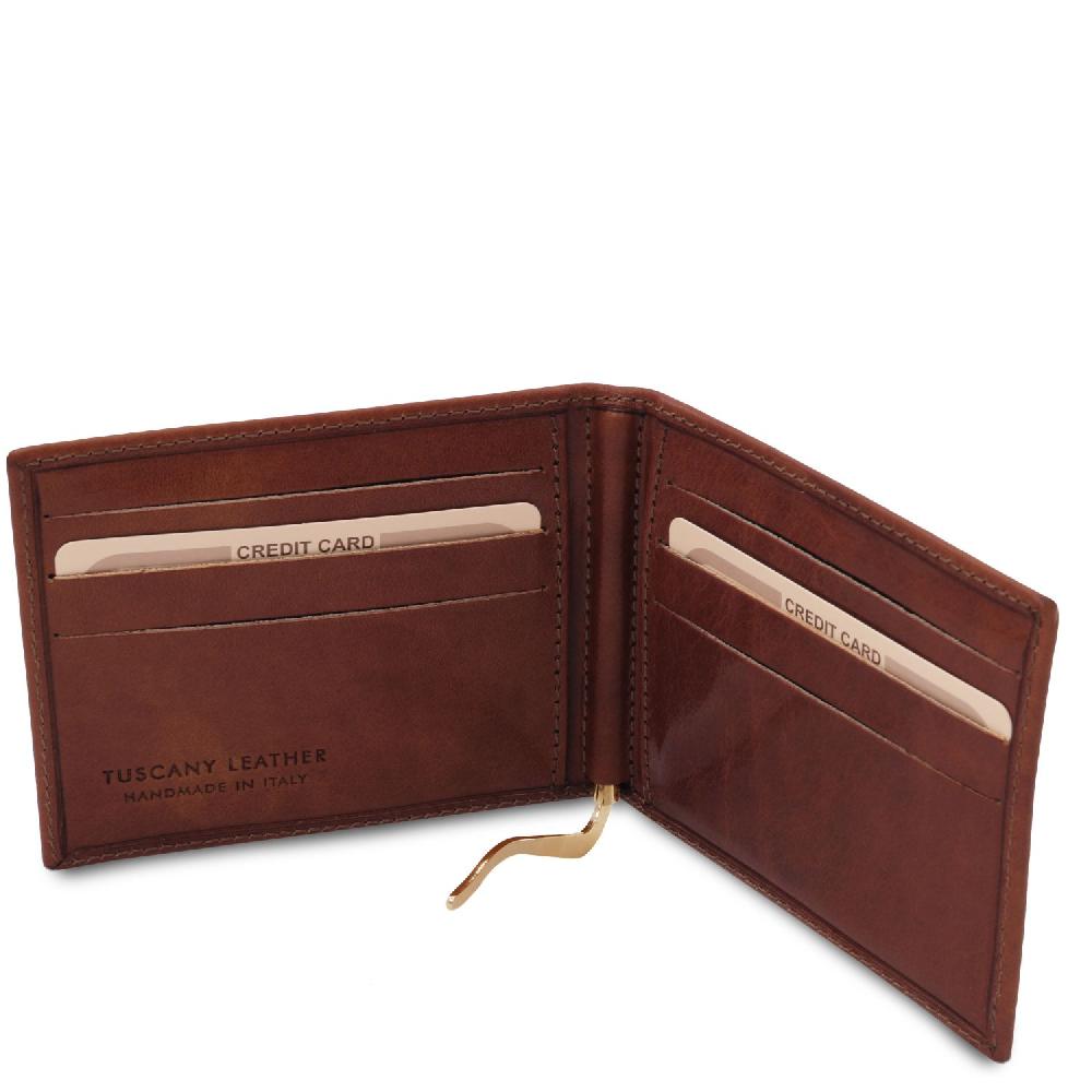 Tuscany Leather Esclusivo Portacarte in Pelle con Fermasoldi Super Saving Price