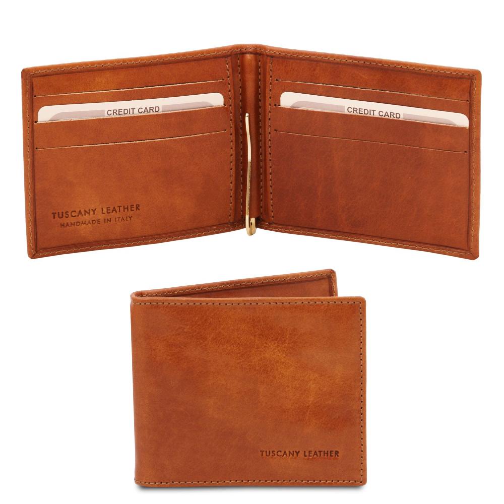 Tuscany Leather Esclusivo Portacarte in Pelle con Fermasoldi Offerta settimanale