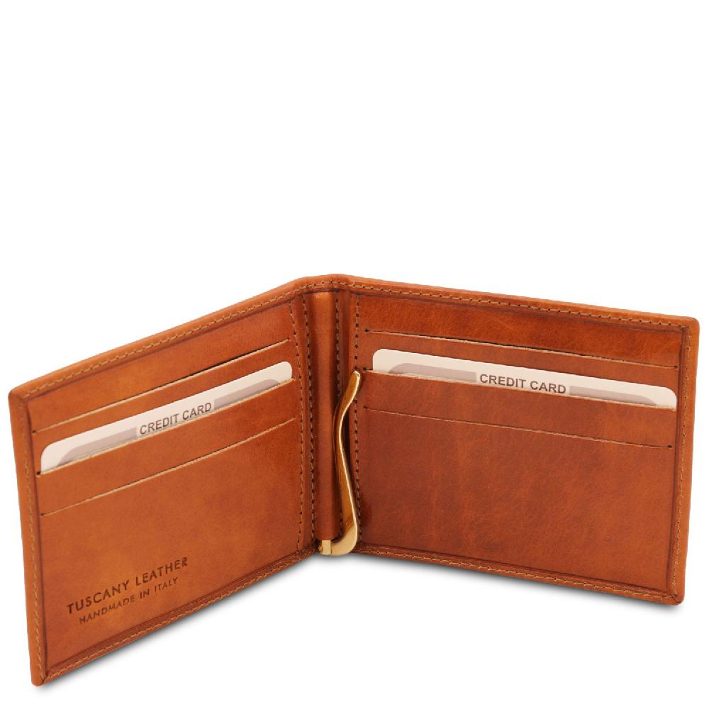 Tuscany Leather Esclusivo Portacarte in Pelle con Fermasoldi Offerta settimanale
