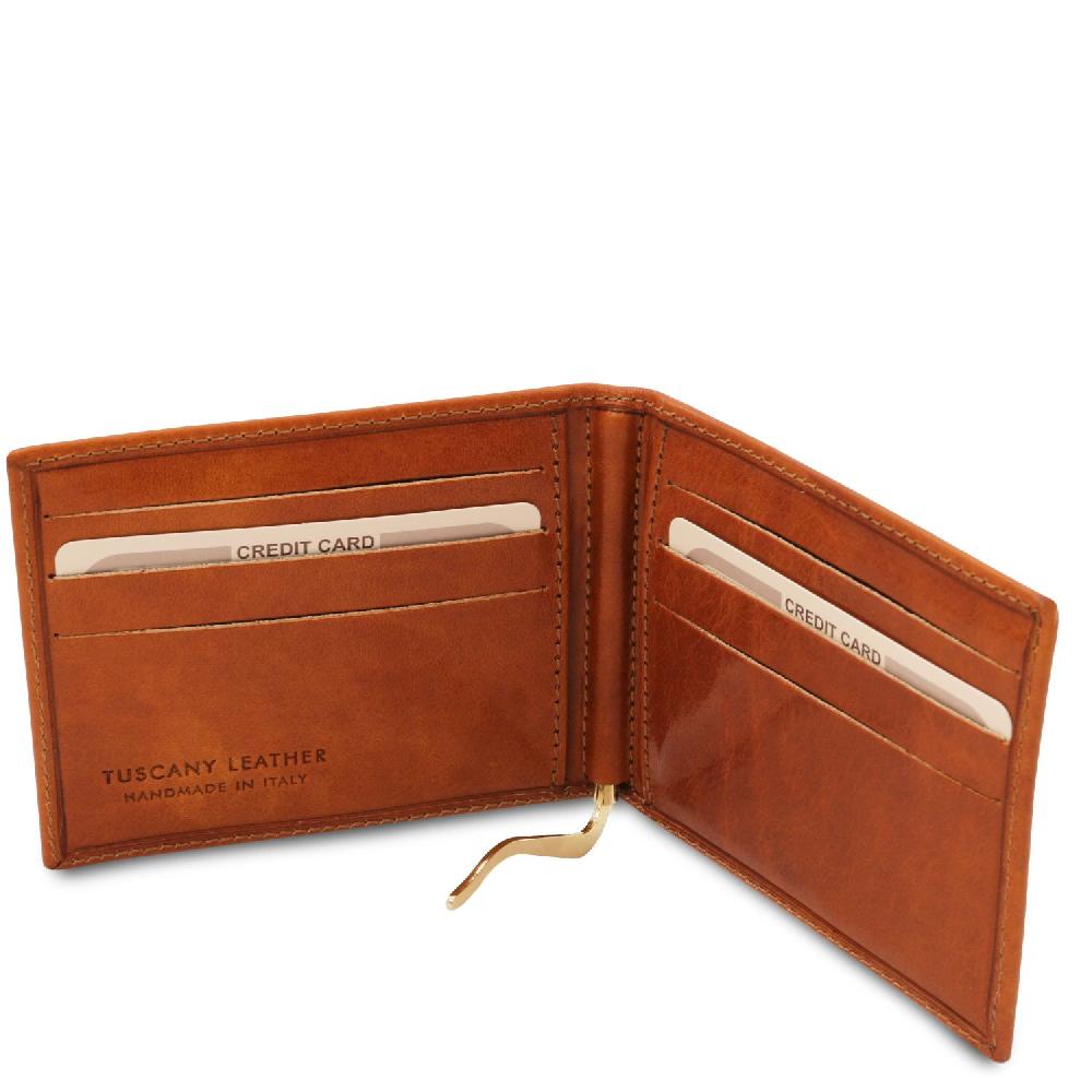 Tuscany Leather Esclusivo Portacarte in Pelle con Fermasoldi Offerta settimanale