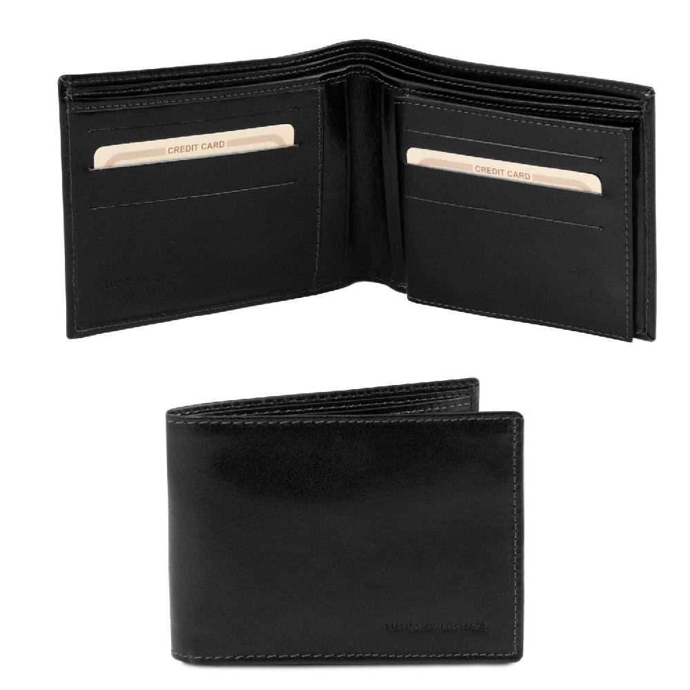 Tuscany Leather Esclusivo Portafoglio Uomo in Pelle 3 Ante Ritorno libero