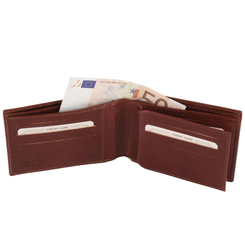 Tuscany Leather Esclusivo Portafoglio Uomo in Pelle 3 Ante Ritorno libero