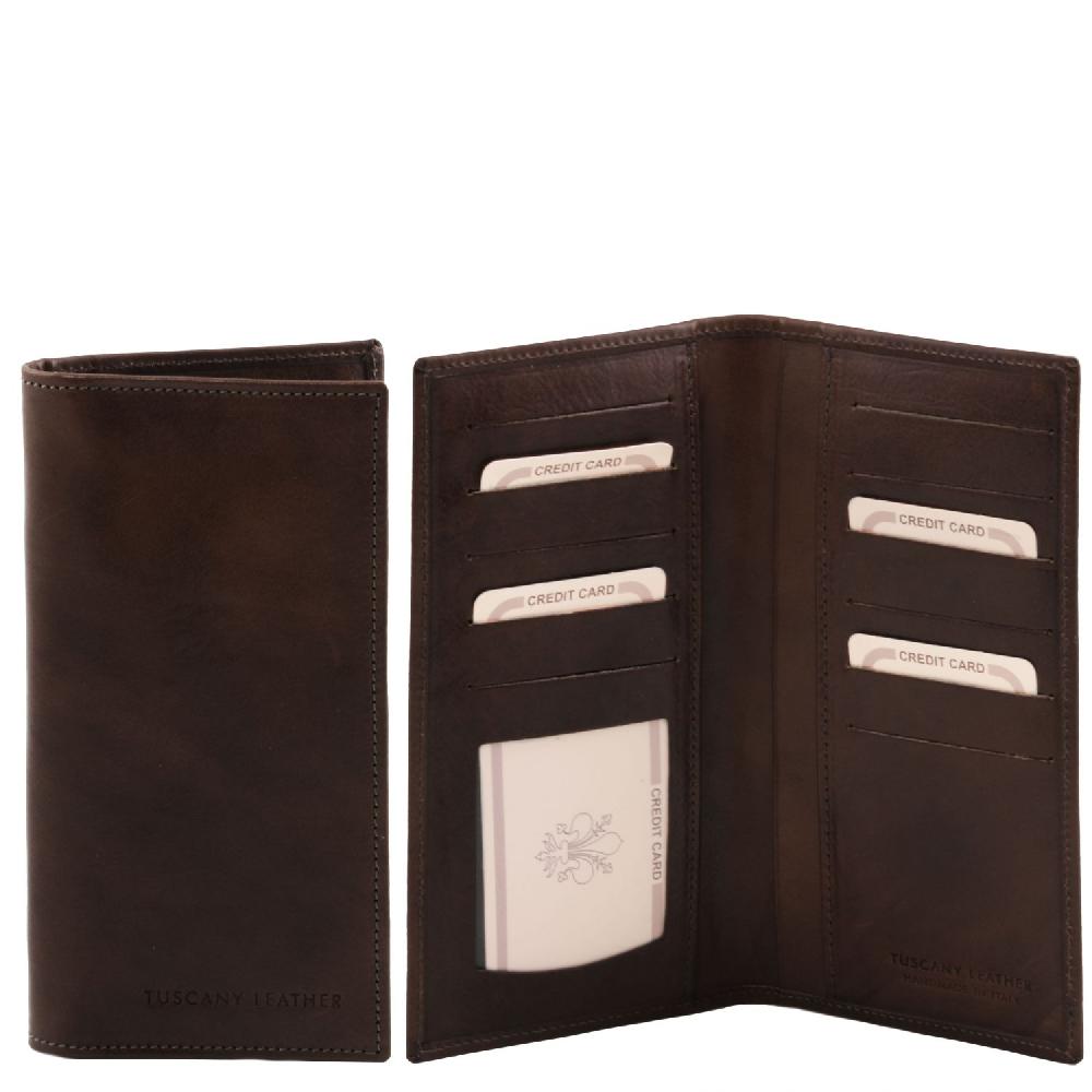 Tuscany Leather Esclusivo Portafoglio Verticale in Pelle 2 Ante Latest stili