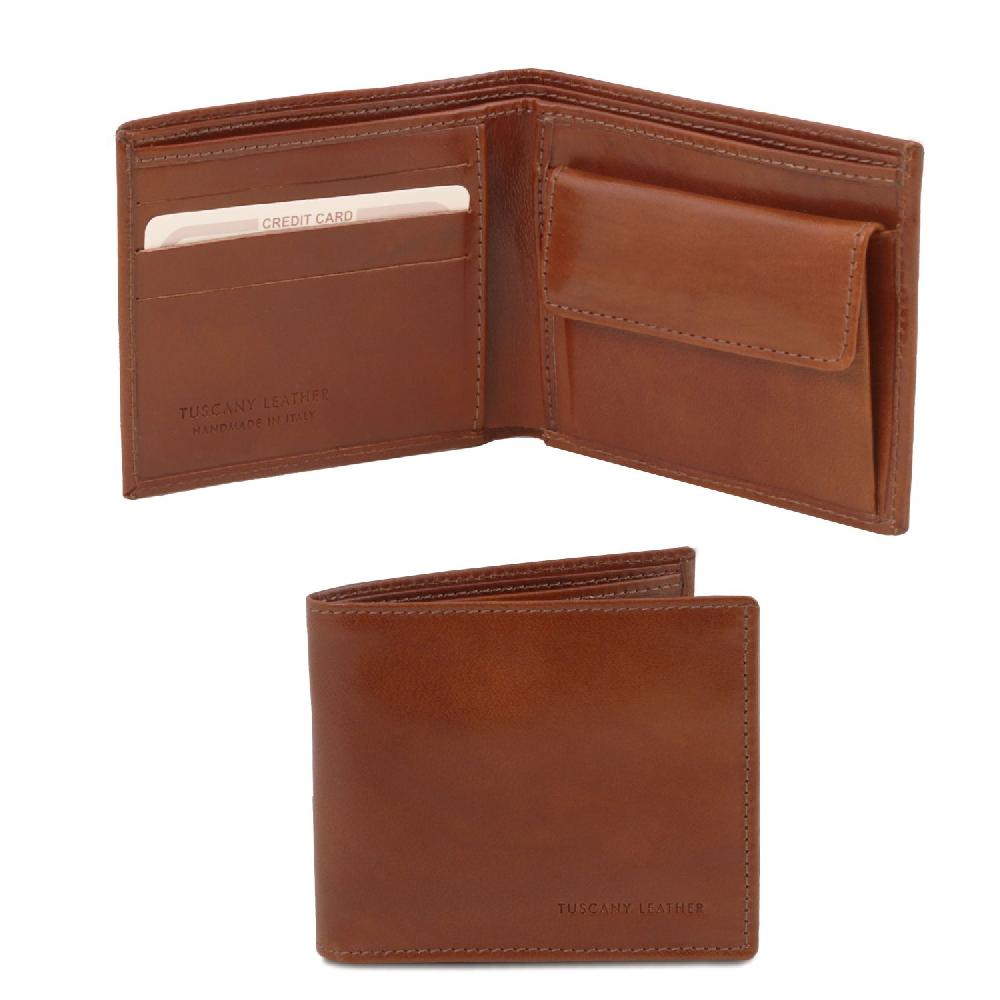 Tuscany Leather Esclusivo Portafoglio Uomo in Pelle 2 Ante con Portaspiccioli Only for today