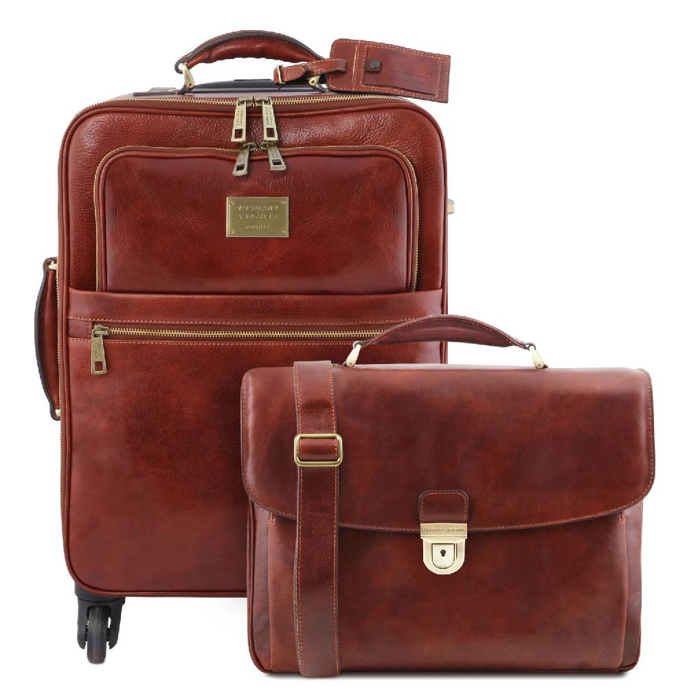Tuscany Leather Trolley con 4 Ruote e Borsa Porta Computer TL SMART in Pelle Fino al 55% di sconto