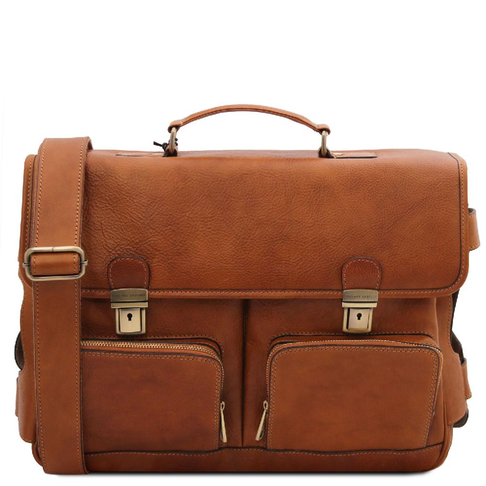 Tuscany Leather Borsa Multiscomparto da Lavoro TL SMART con Tasche Frontali in Pelle Black Friday Prezzi
