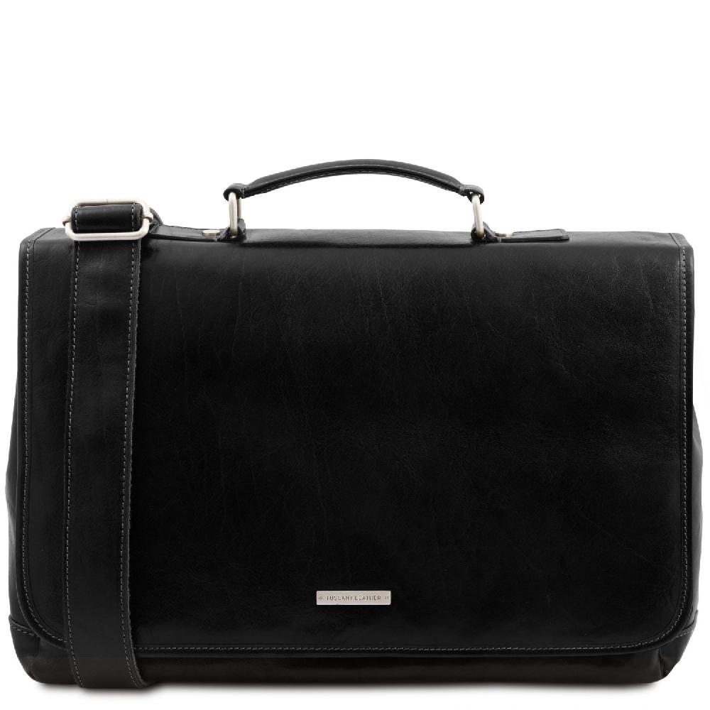 Tuscany Leather Borsa da Lavoro TL SMART Multiscomparto in Pelle con Pattella In vendita