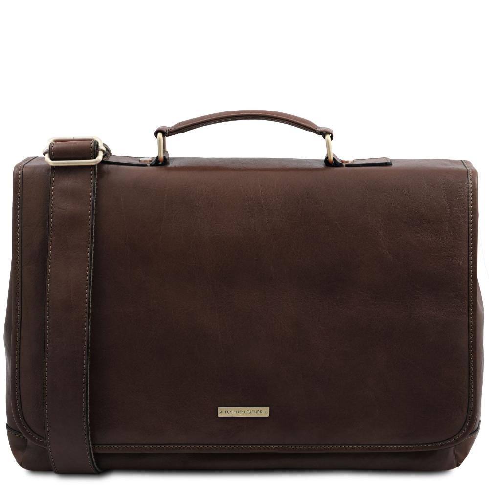 Tuscany Leather Borsa da Lavoro TL SMART Multiscomparto in Pelle con Pattella Duty-free