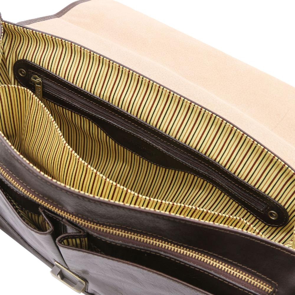Tuscany Leather Borsa da Lavoro TL SMART Multiscomparto in Pelle con Pattella Duty-free
