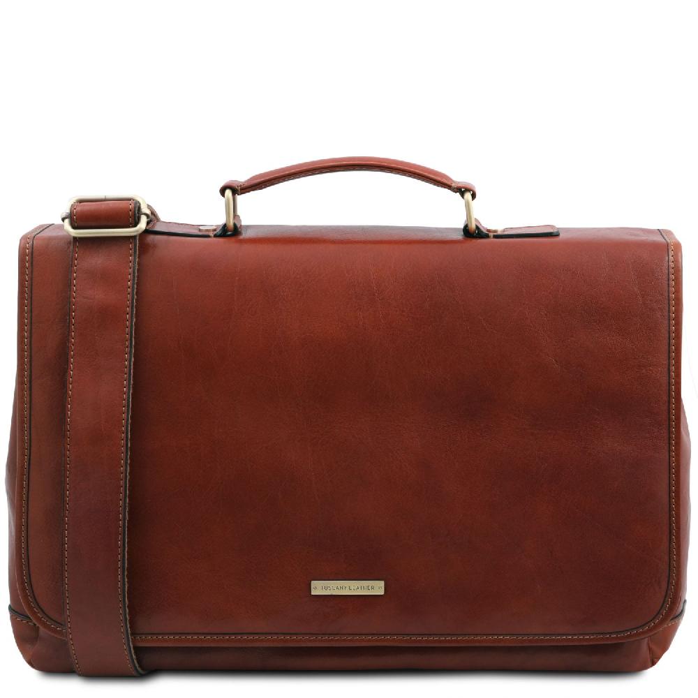 Tuscany Leather Borsa da Lavoro TL SMART Multiscomparto in Pelle con Pattella 50% di sconto per tempo limitato