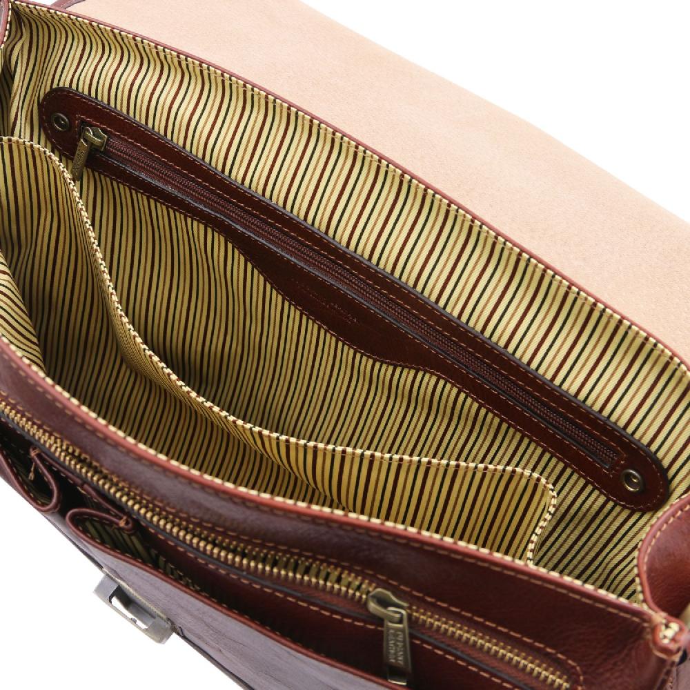 Tuscany Leather Borsa da Lavoro TL SMART Multiscomparto in Pelle con Pattella 50% di sconto per tempo limitato