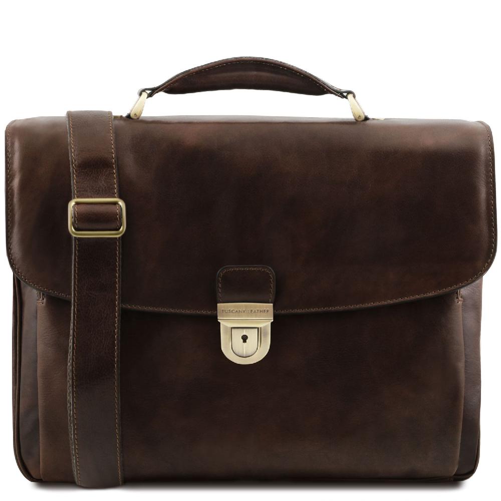 Tuscany Leather Borsa Porta Computer TL SMART Multiscomparto in Pelle 2025