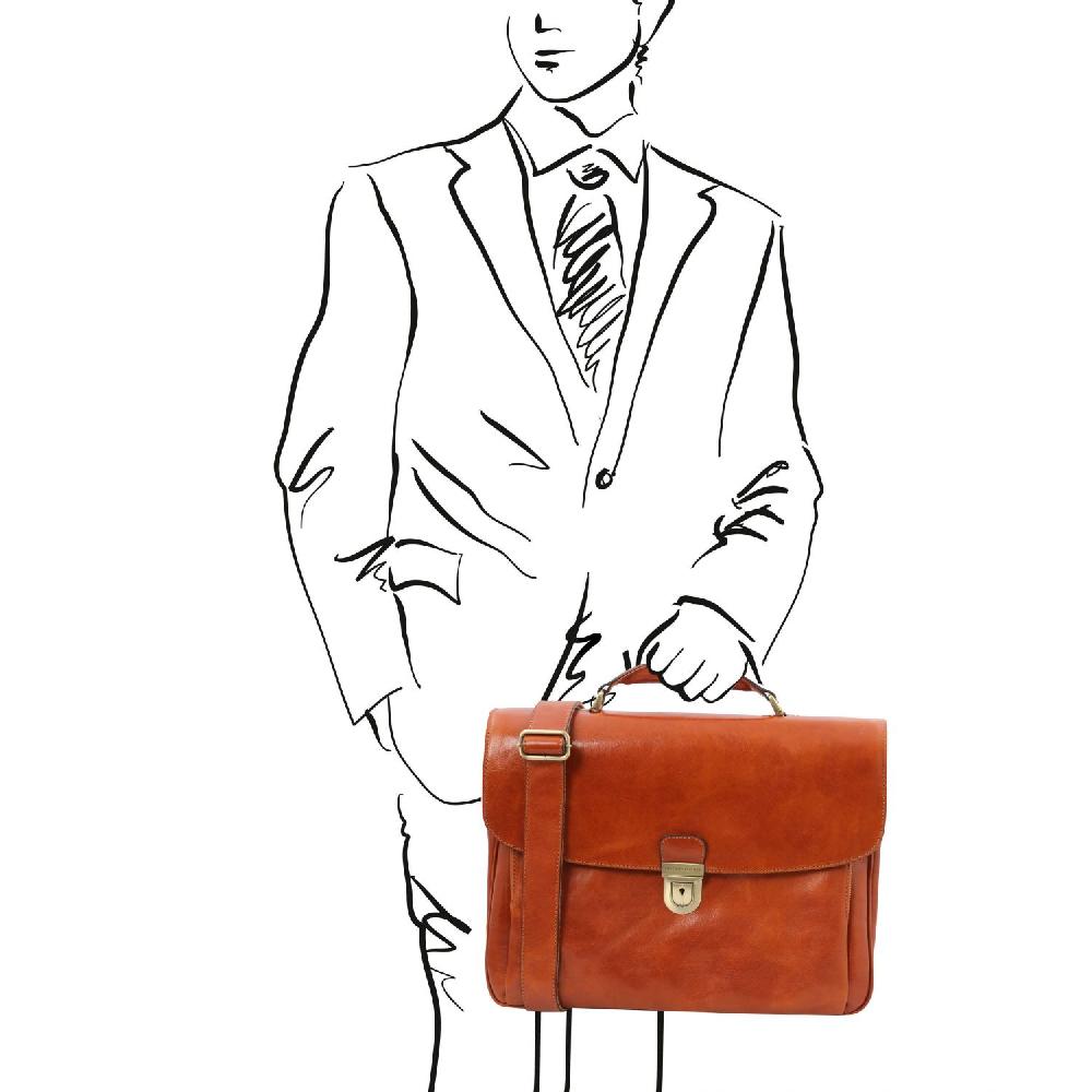 Tuscany Leather Borsa Porta Computer TL SMART Multiscomparto in Pelle Italia