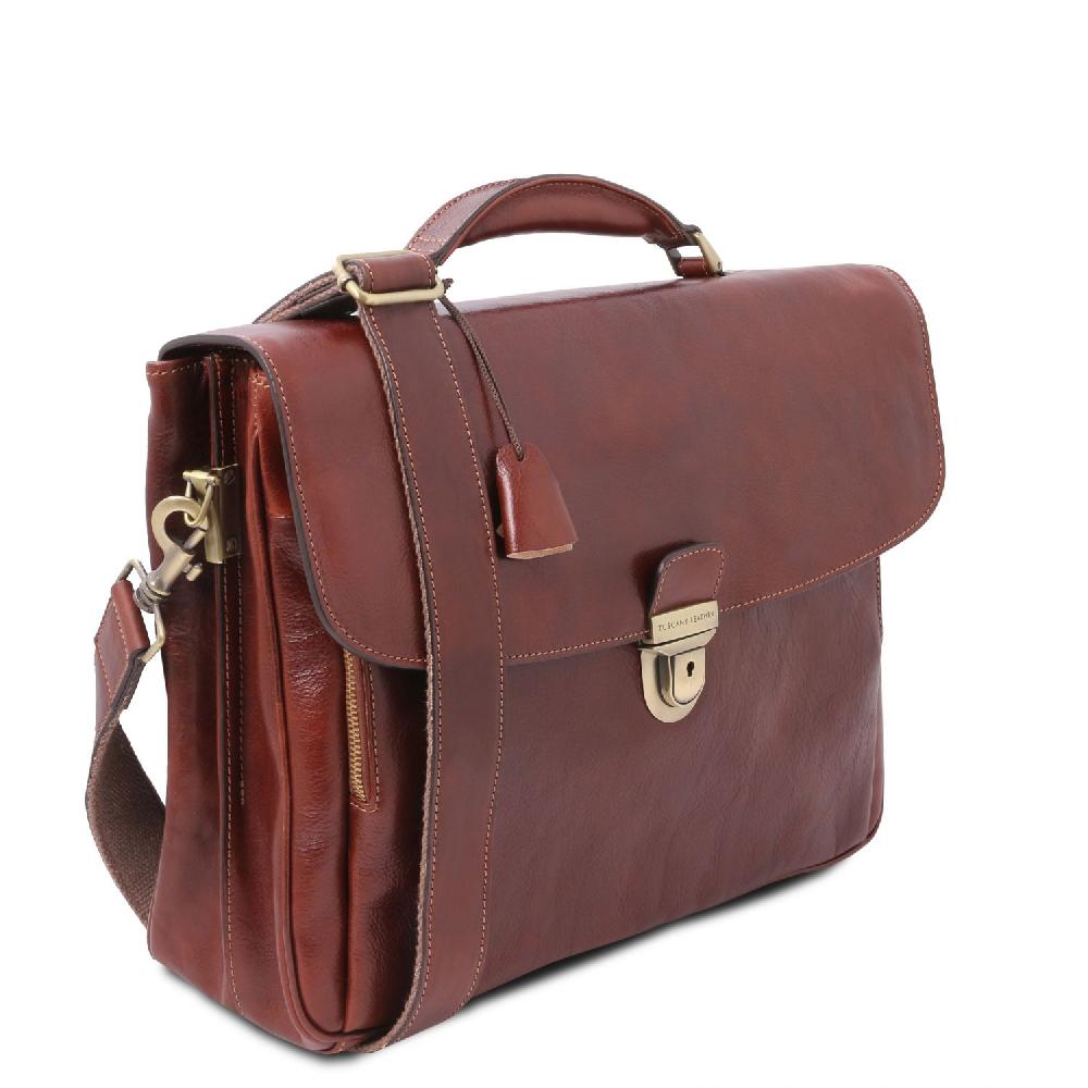 Tuscany Leather Borsa Porta Computer TL SMART Multiscomparto in Pelle Italia