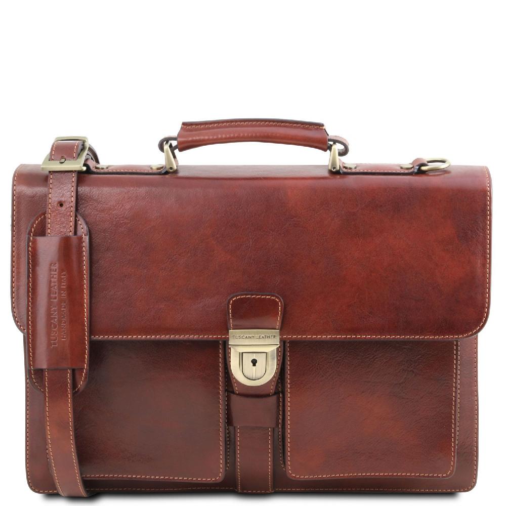 Tuscany Leather Borsa da Lavoro in Pelle 3 Scomparti Qualità