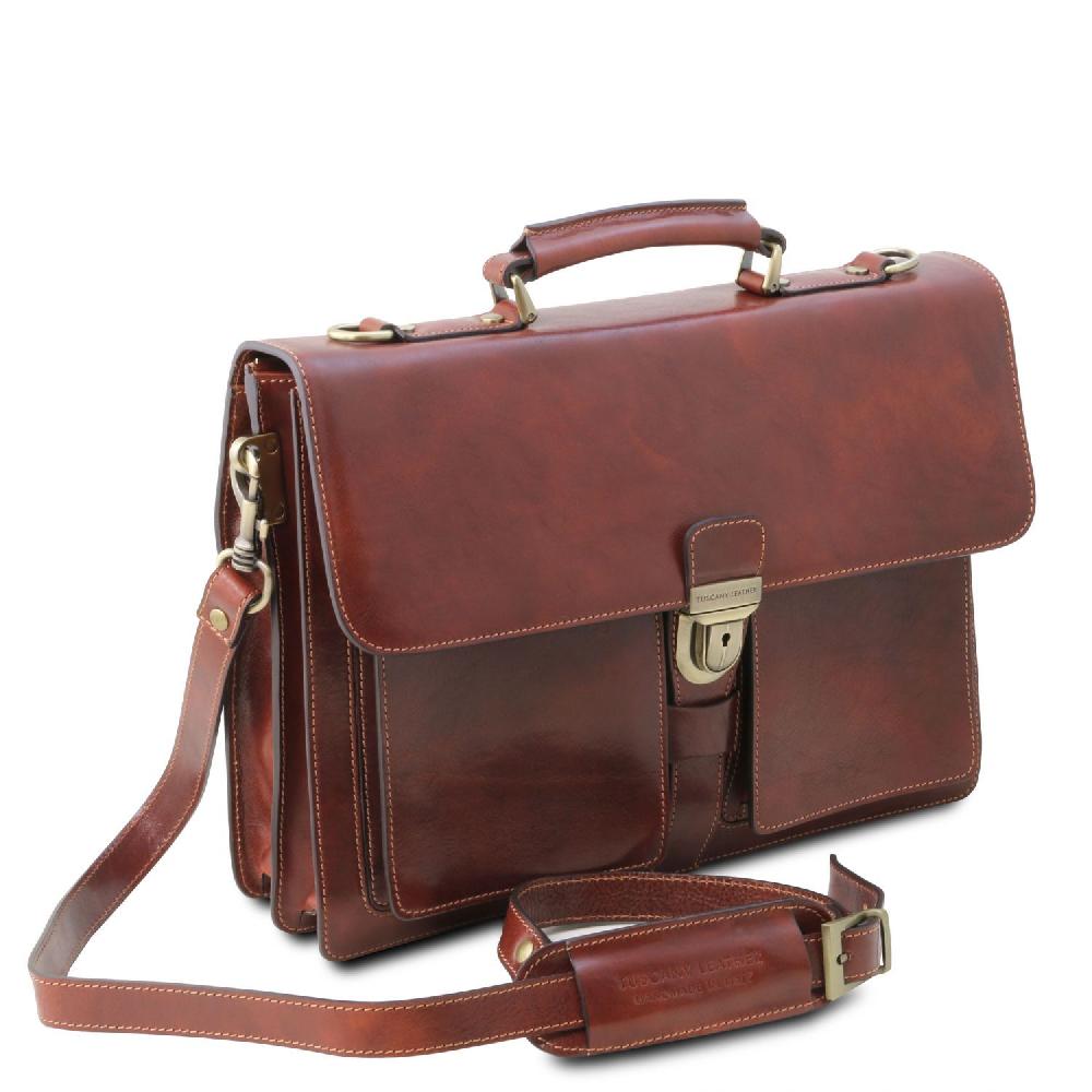 Tuscany Leather Borsa da Lavoro in Pelle 3 Scomparti Qualità