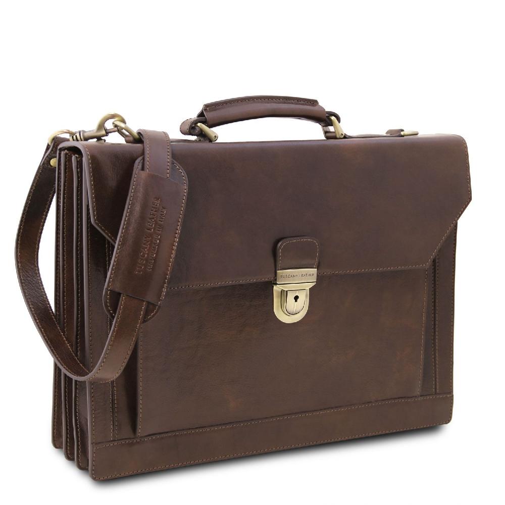 Tuscany Leather Cartella in Pelle 3 Scomparti Qualità Garantita