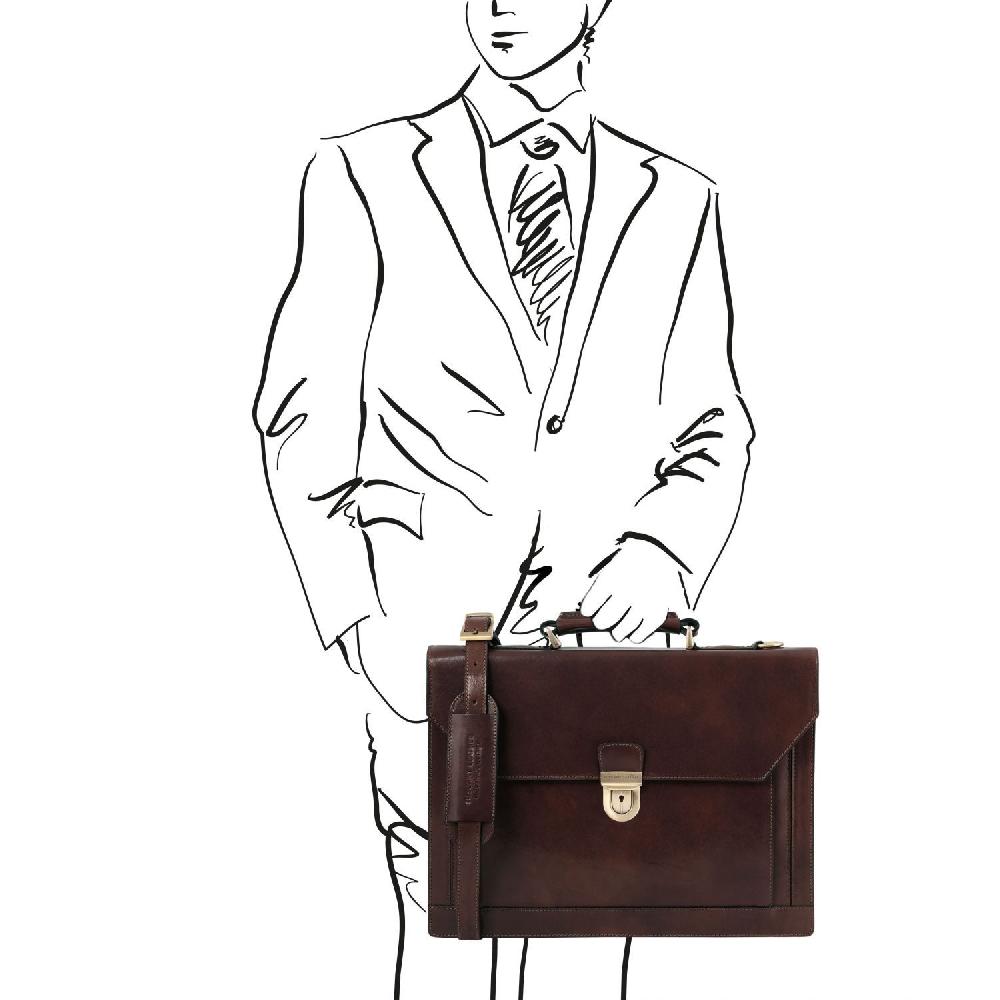 Tuscany Leather Cartella in Pelle 3 Scomparti Negozi Online