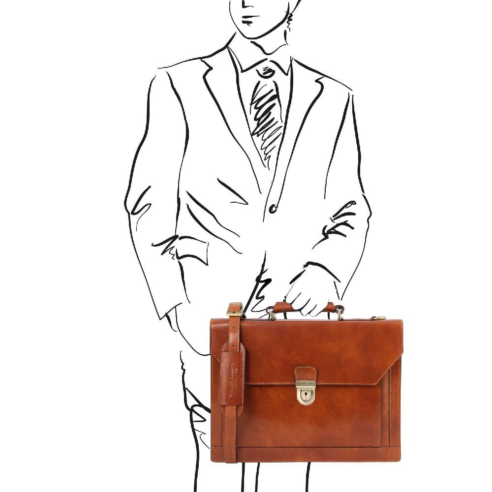 Tuscany Leather Cartella in Pelle 3 Scomparti Consegna Veloce