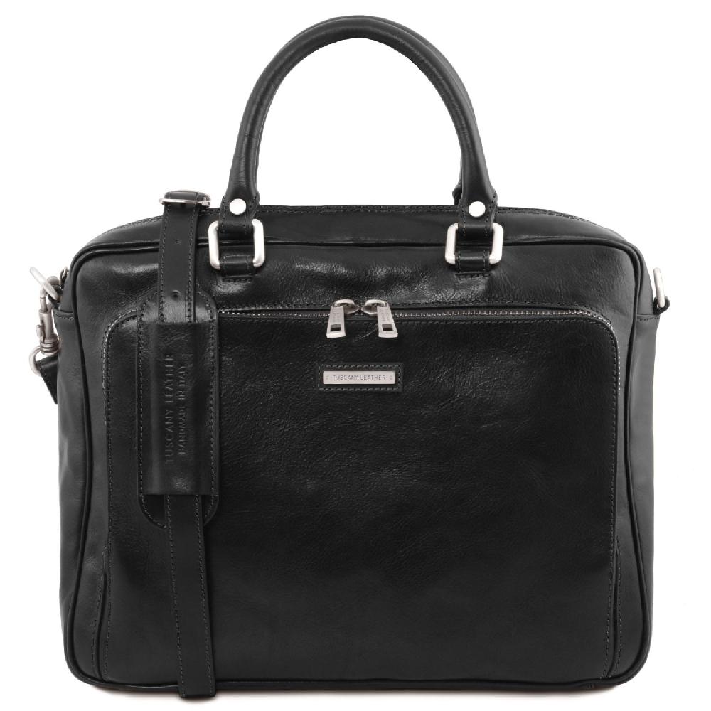 Tuscany Leather Borsa Porta Computer da Lavoro con Tasca Frontale in Pelle Promozione Limitata