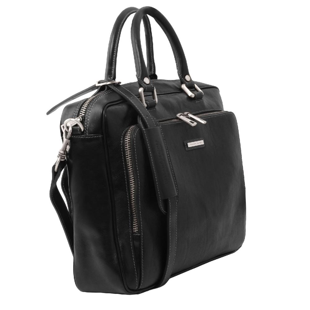 Tuscany Leather Borsa Porta Computer da Lavoro con Tasca Frontale in Pelle Promozione Limitata