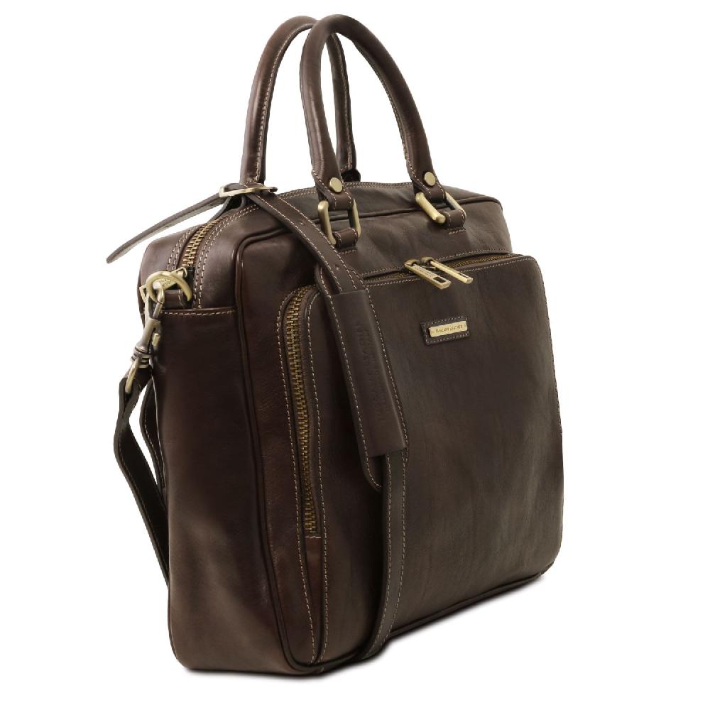 Tuscany Leather Borsa Porta Computer da Lavoro con Tasca Frontale in Pelle Fino Al -60%