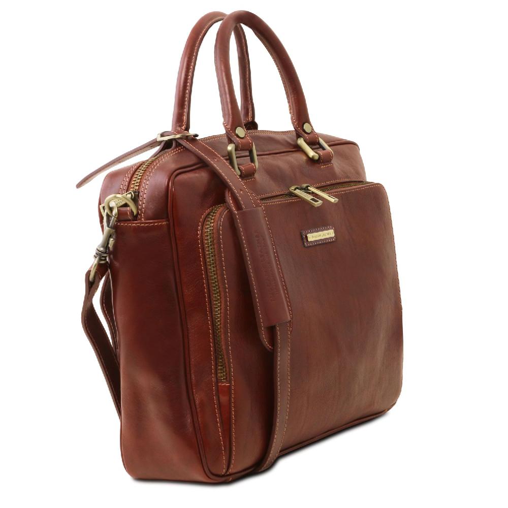 Tuscany Leather Borsa Porta Computer da Lavoro con Tasca Frontale in Pelle Shopping Online