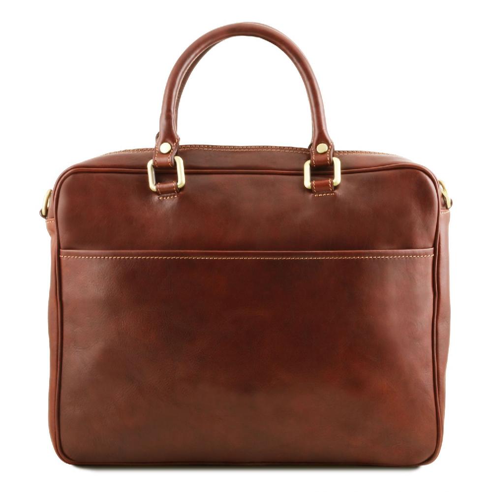 Tuscany Leather Borsa Porta Computer da Lavoro con Tasca Frontale in Pelle Shopping Online