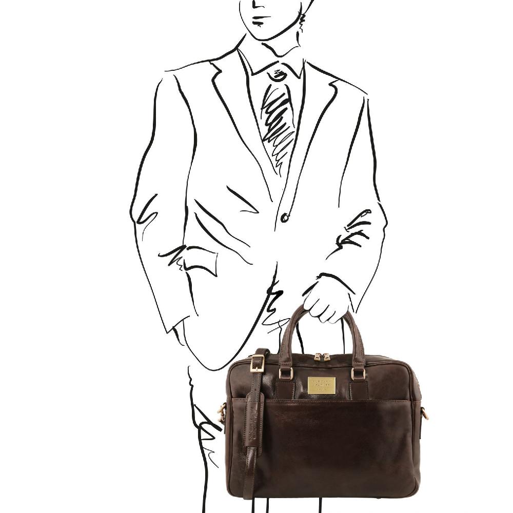 Tuscany Leather Borsa Porta Computer a 2 Scomparti in Pelle Offerte esclusive