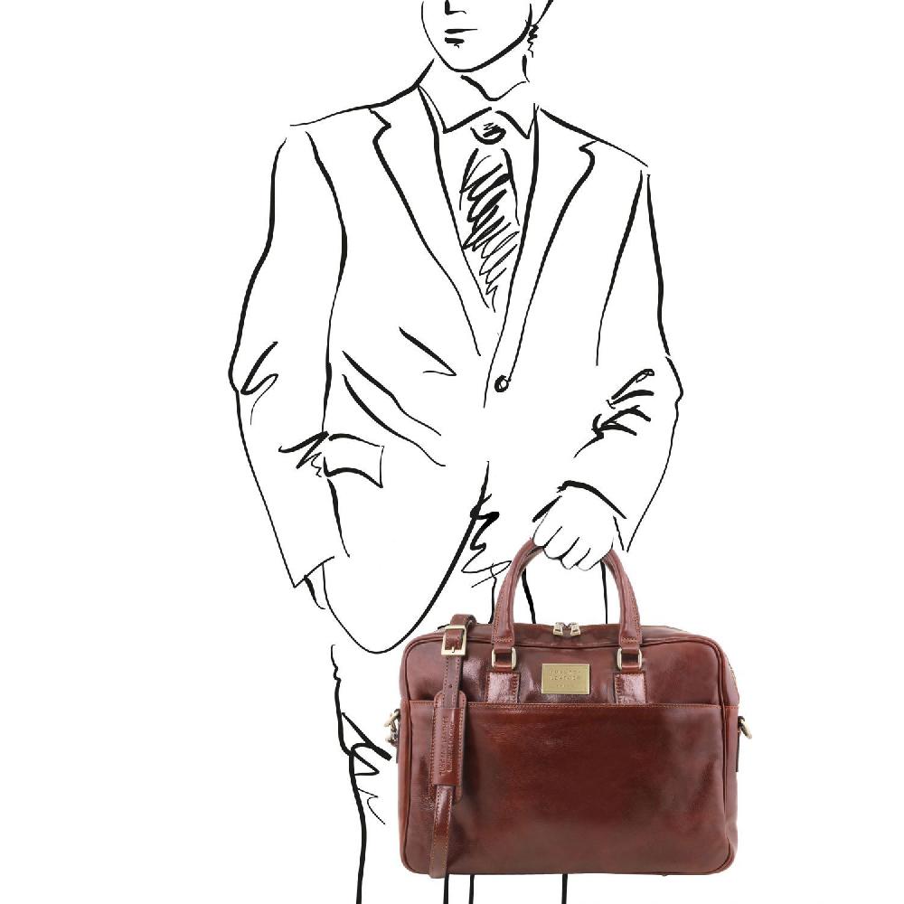 Tuscany Leather Borsa Porta Computer a 2 Scomparti in Pelle Lightning offer