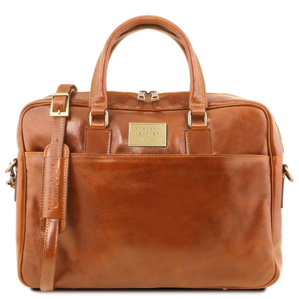 Tuscany Leather Borsa Porta Computer a 2 Scomparti in Pelle Grandi sconti