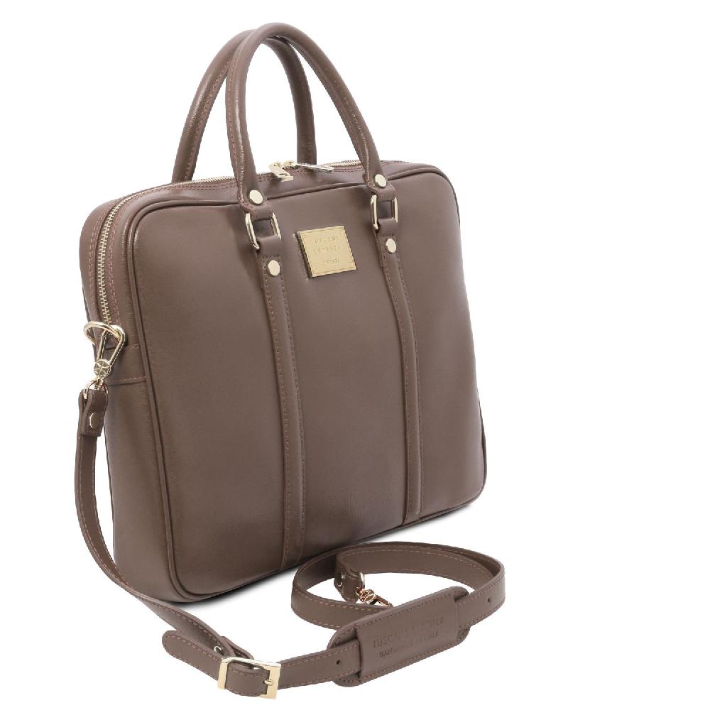 Tuscany Leather Borsa Porta Computer da Donna in Pelle Saffiano Liquidazione