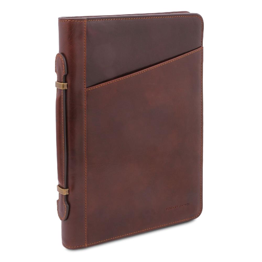 Tuscany Leather Esclusivo Portadocumenti in Pelle con Anelli e Manico Offerte speciali