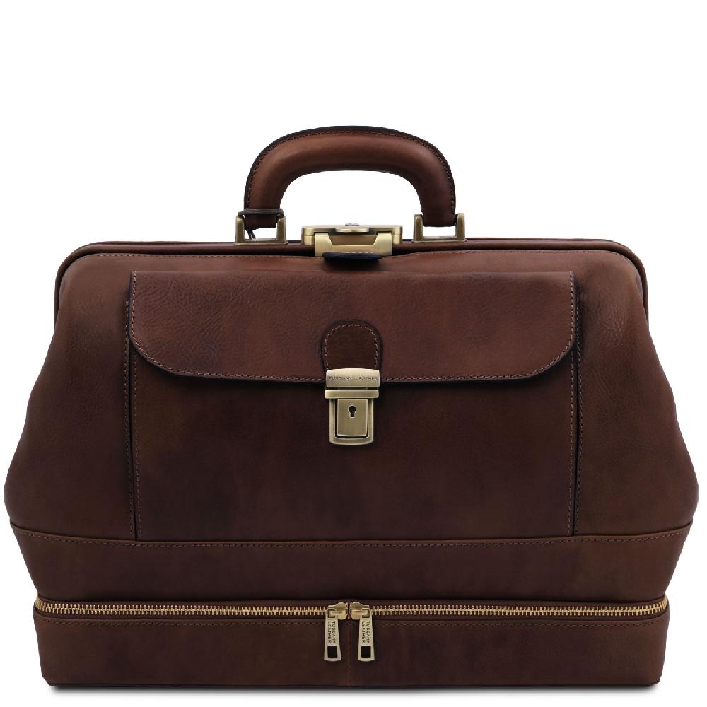 Tuscany Leather Esclusiva Borsa Medico in Pelle con Doppio Fondo Sostegno trimestrale