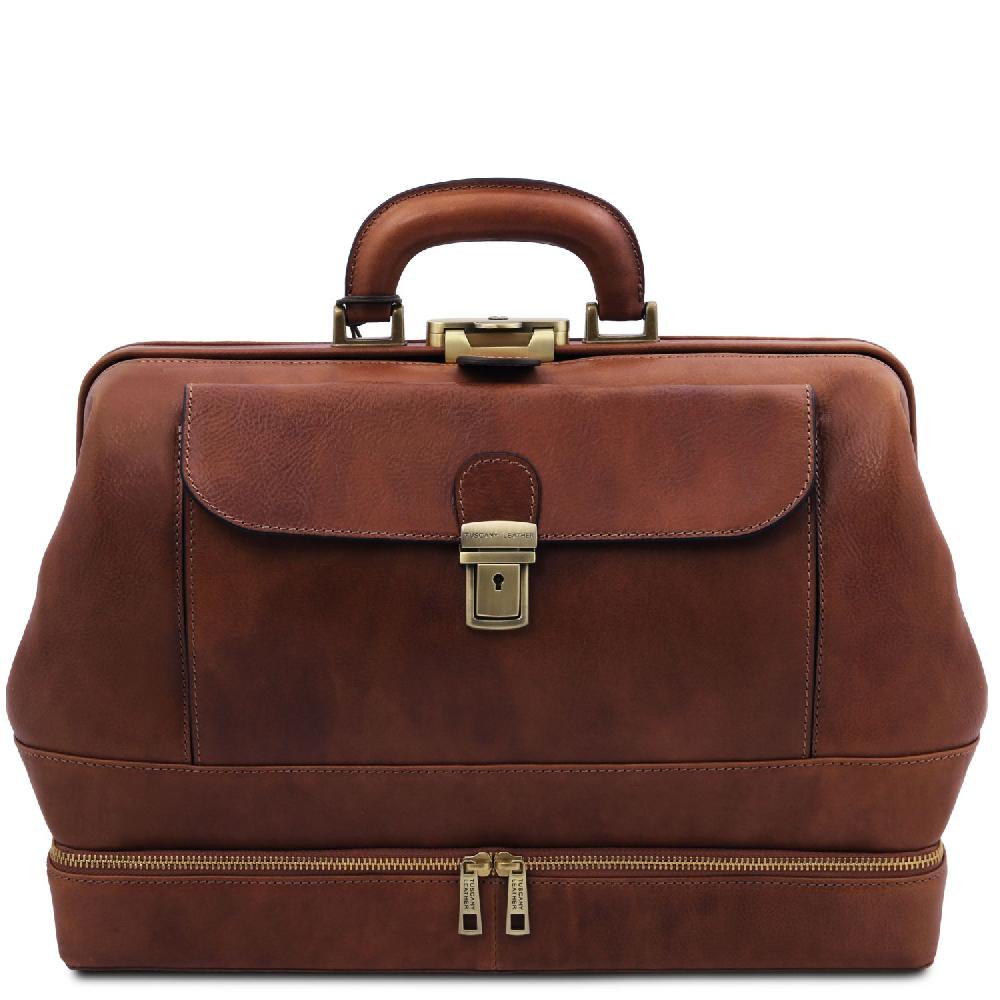 Tuscany Leather Esclusiva Borsa Medico in Pelle con Doppio Fondo Fino al 55% di sconto