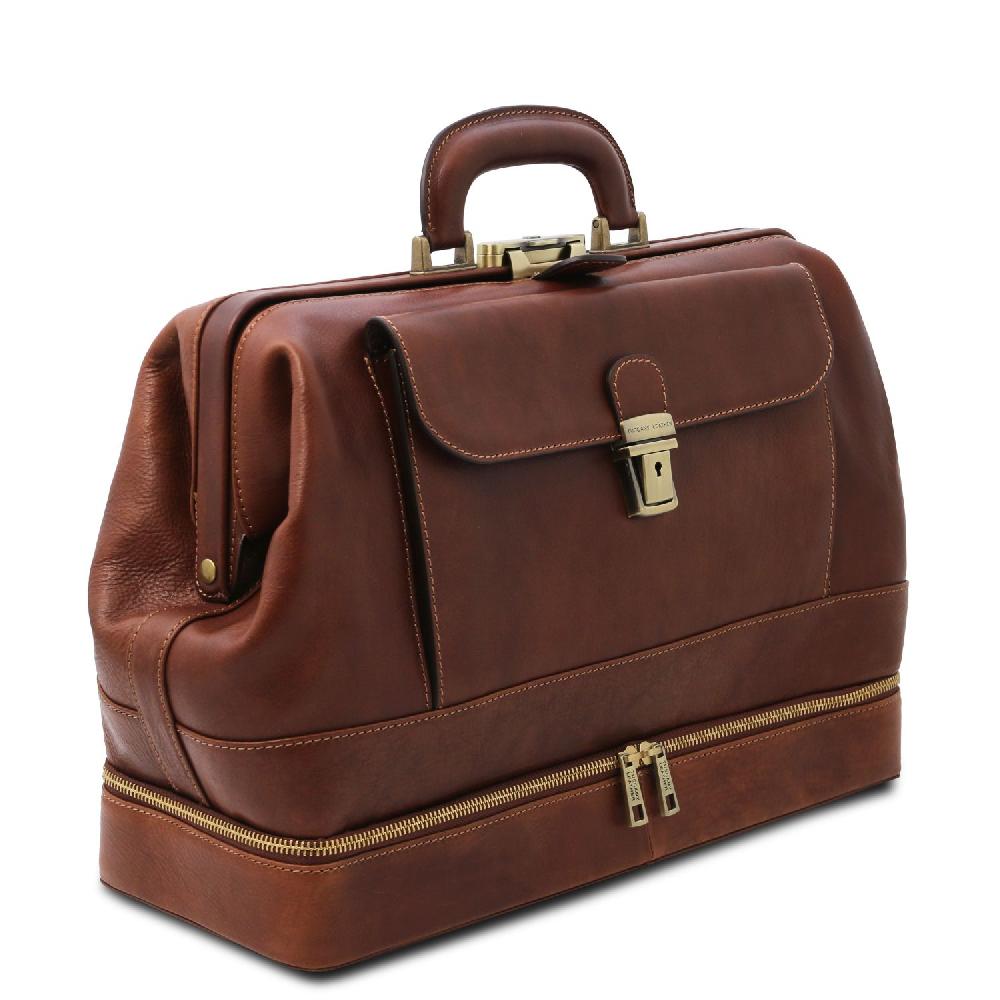 Tuscany Leather Esclusiva Borsa Medico in Pelle con Doppio Fondo Fino al 55% di sconto