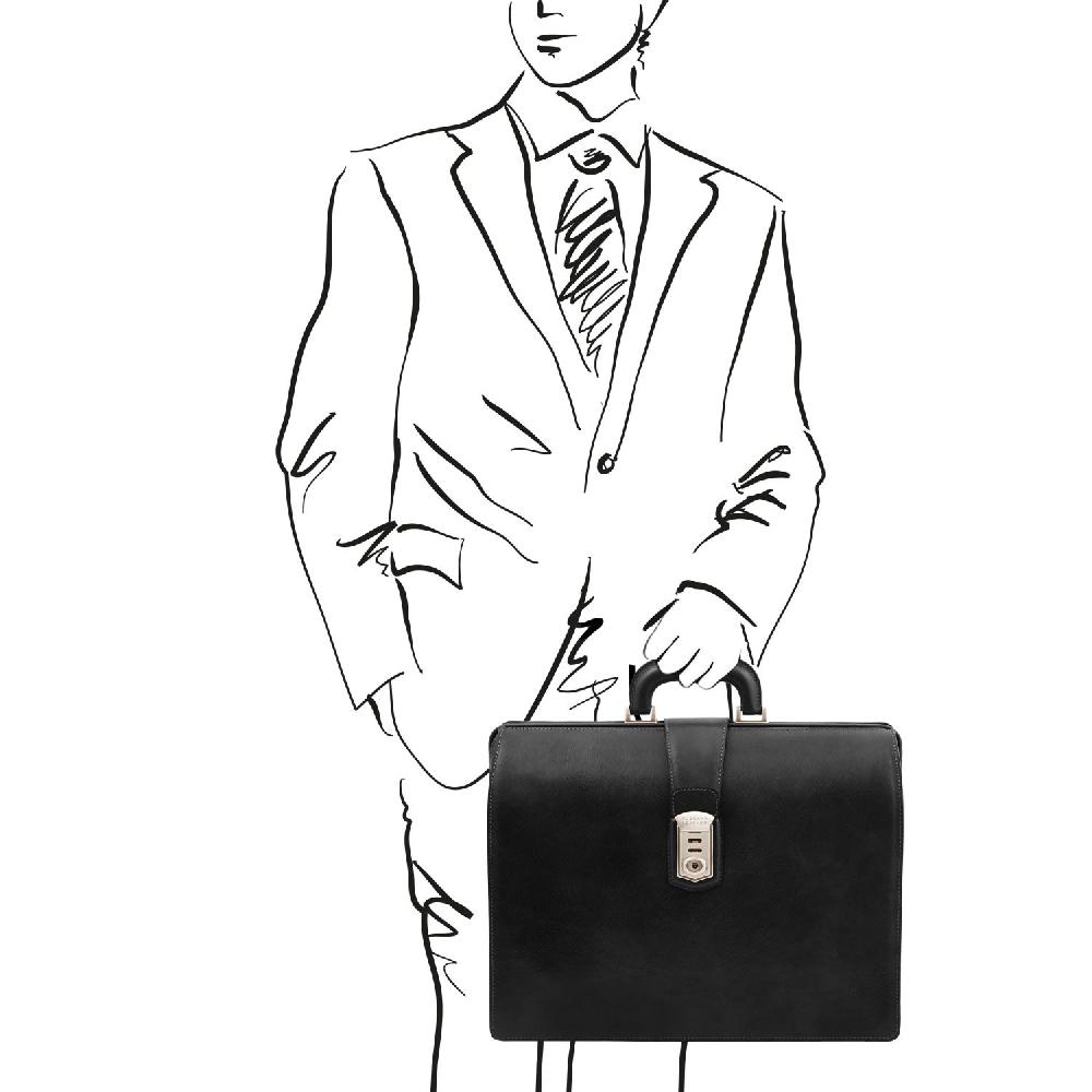 Tuscany Leather Borsa Medico in Pelle 3 Scomparti Black Friday Prezzi