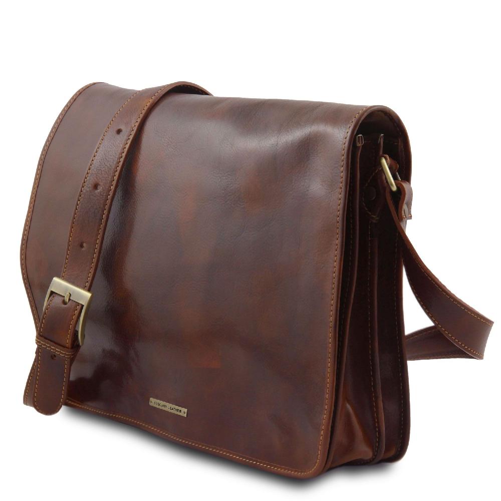 Tuscany Leather Borsa a Tracolla 2 Scomparti in Pelle Qualità Garantita