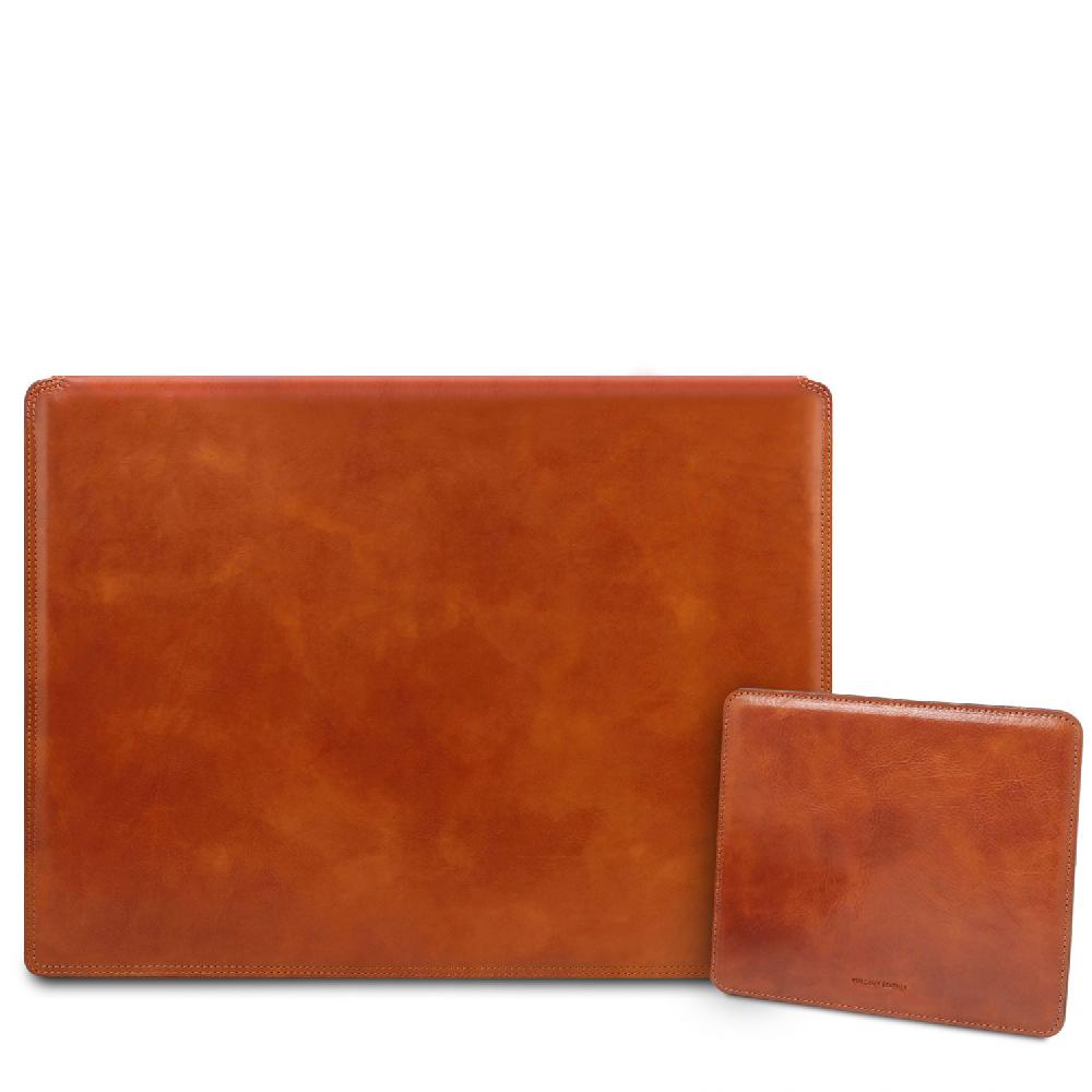 Tuscany Leather Sottomano da Scrivania con Ribalta e Tappetino per Mouse in Pelle In Vendita