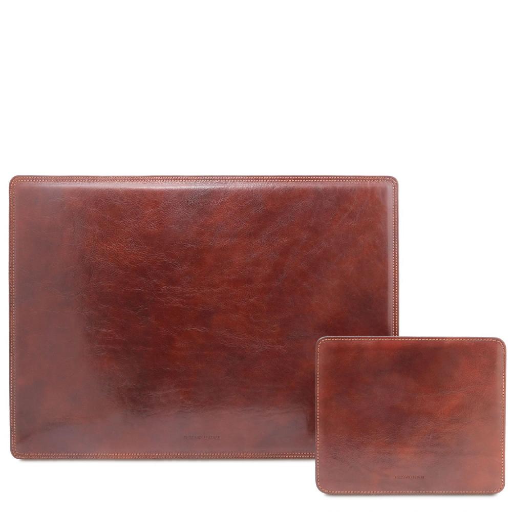 Tuscany Leather Sottomano da Scrivania e Tappetino per Mouse in Pelle Grande vendita