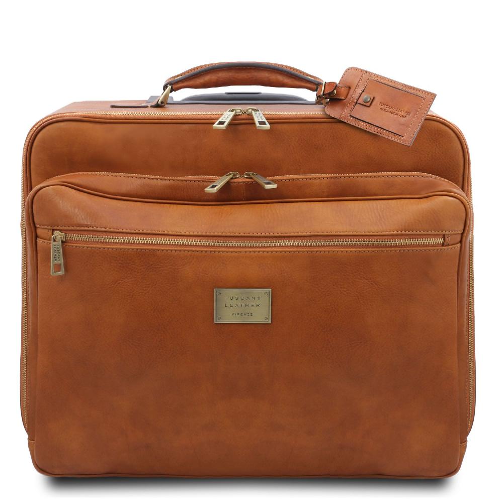 Tuscany Leather Borsa Pilota in Pelle con due Ruote Black Friday