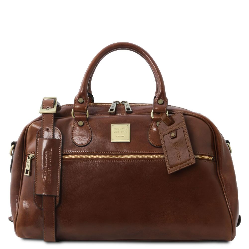 Tuscany Leather Borsone da Viaggio in Pelle - Misura Piccola Cyber Monday
