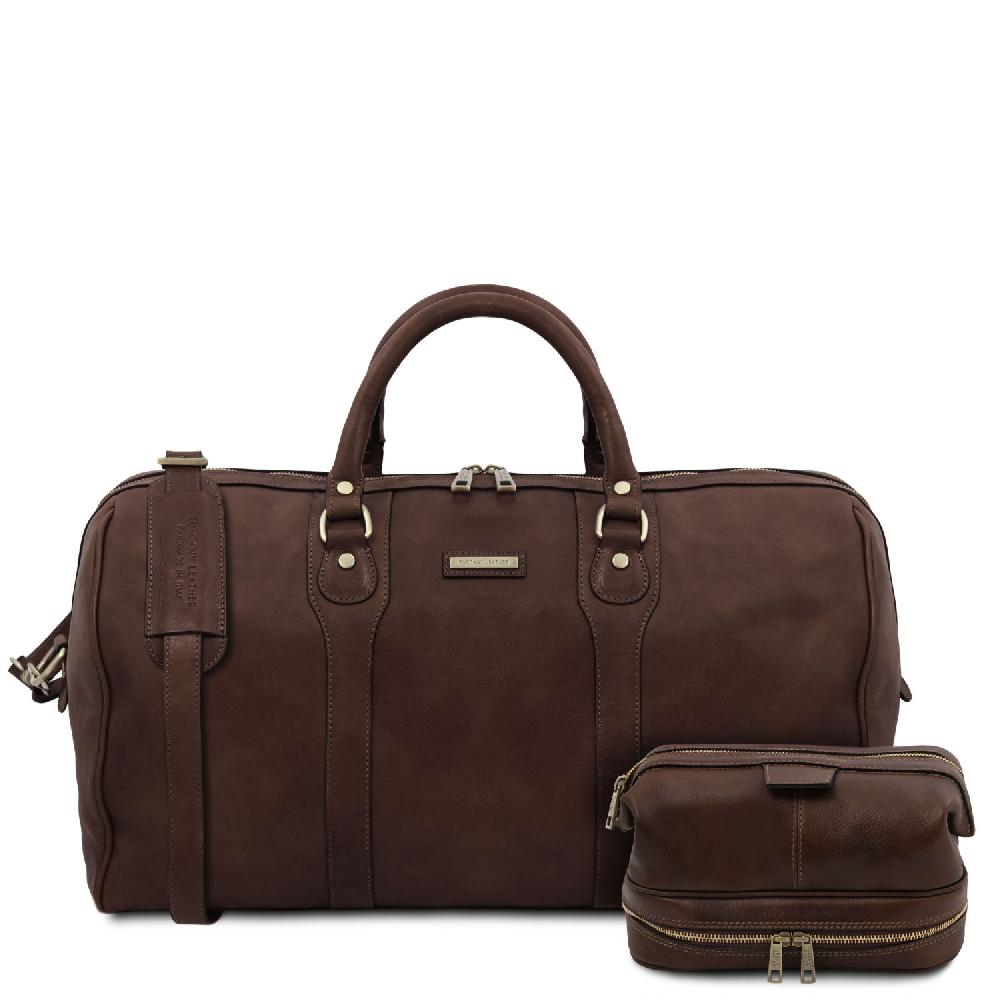 Tuscany Leather Borsone da Viaggio in Pelle e Beauty Case in Pelle Offerta Pasqua
