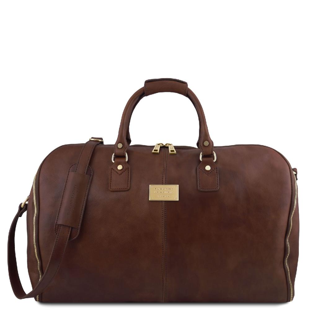 Tuscany Leather Borsone da Viaggio/Porta Abiti in Pelle Smaltimento dello stoccaggio