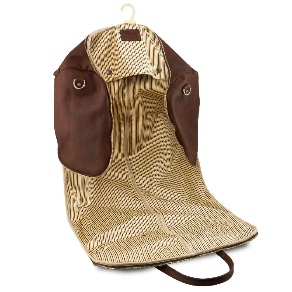 Tuscany Leather Borsone da Viaggio/Porta Abiti in Pelle Smaltimento dello stoccaggio