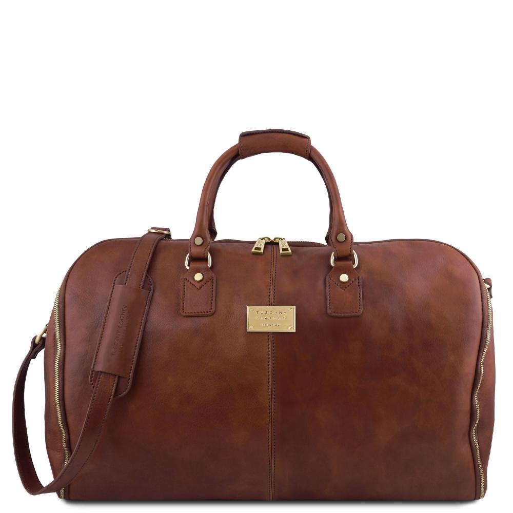 Tuscany Leather Borsone da Viaggio/Porta Abiti in Pelle Vendita calda