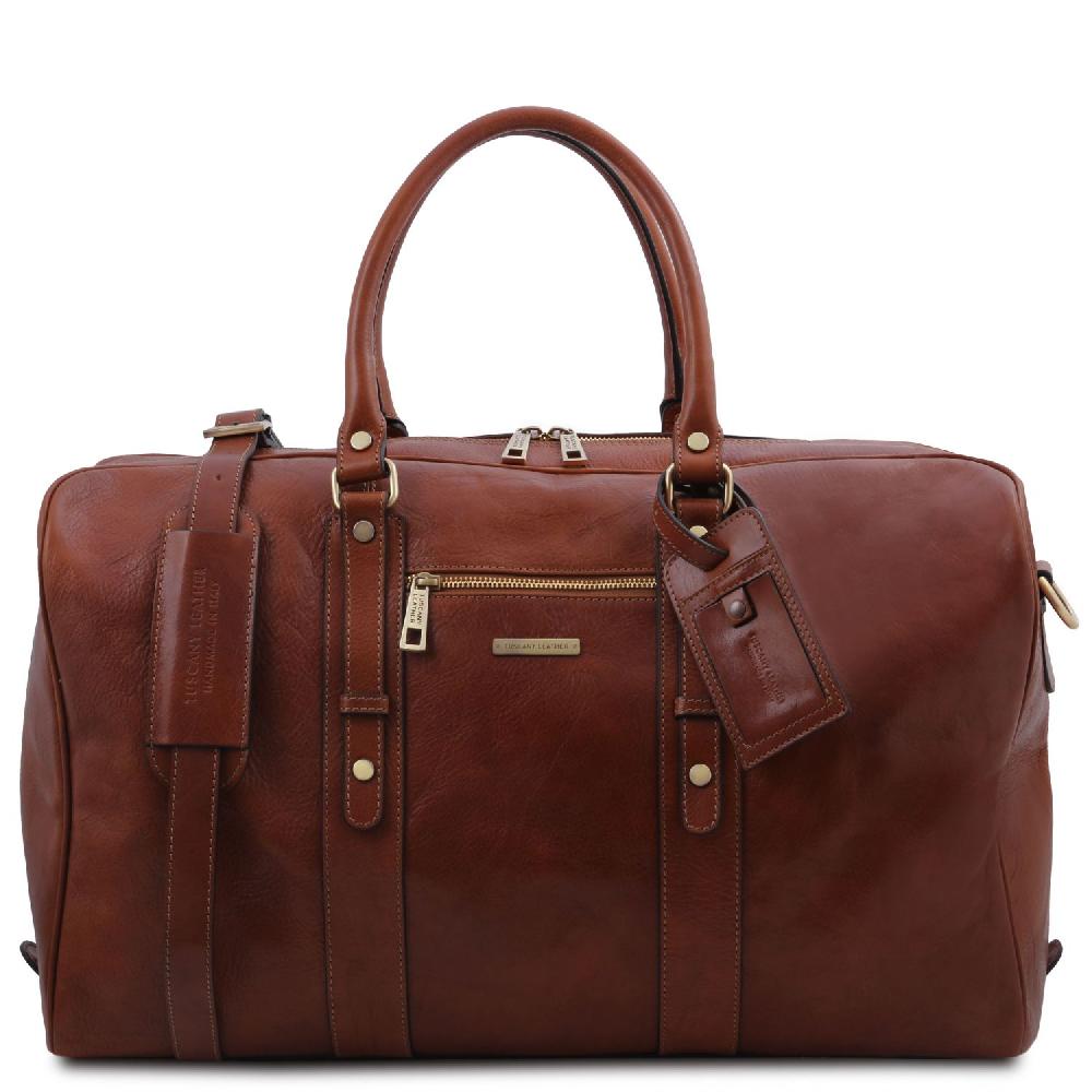 Tuscany Leather Borsone da Viaggio in Pelle con Tasca Frontale Offerte esclusive