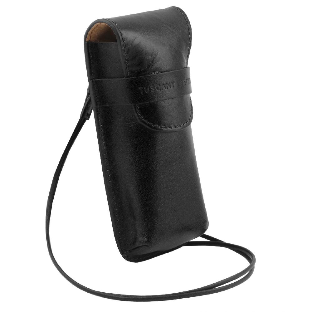 Tuscany Leather Esclusivo Portaocchiali/Portacellulare a Tracolla in Pelle Misura Grande Fino al 50% di sconto
