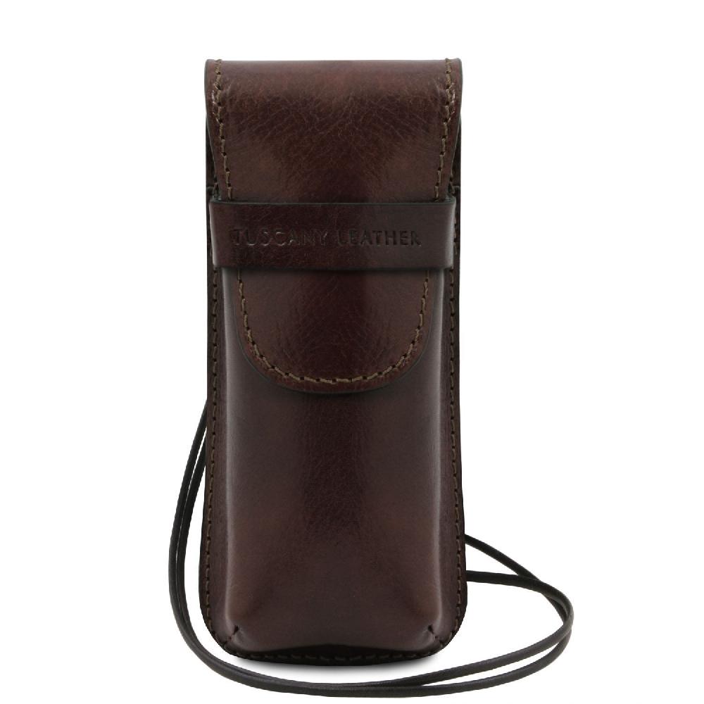 Tuscany Leather Esclusivo Portaocchiali/Portacellulare/porta Orologio a Tracolla in Pelle Enormi sconti